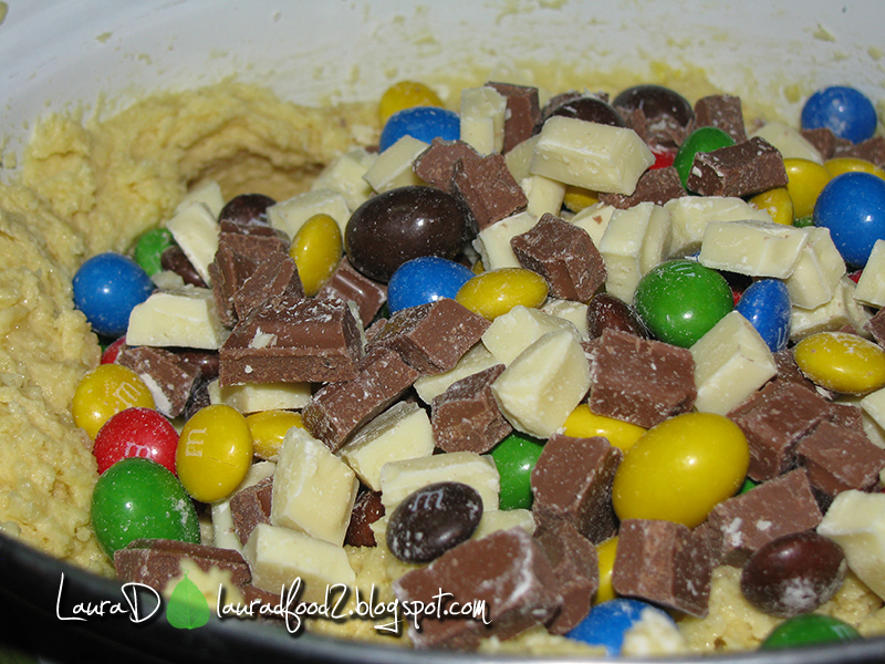 White&Milk Chocolate and M&M's Cookies