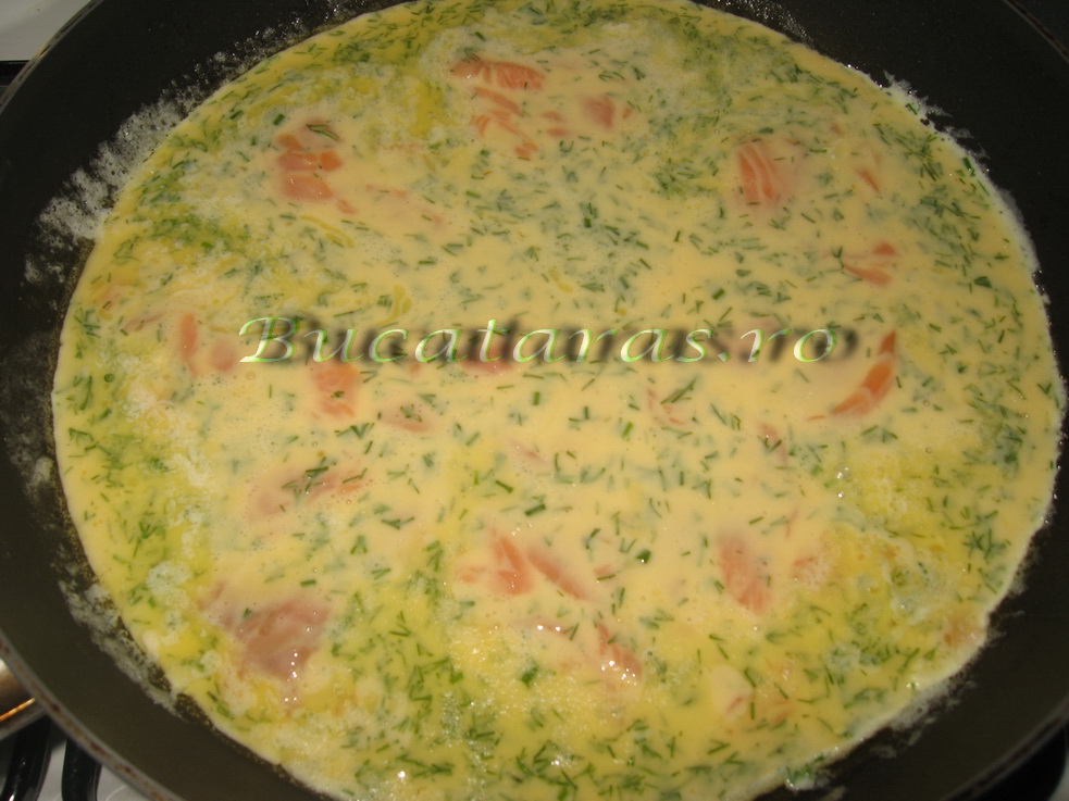 Frittata cu somon afumat si marar