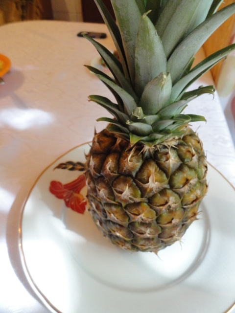 Ananas caramelizat cu inghetata