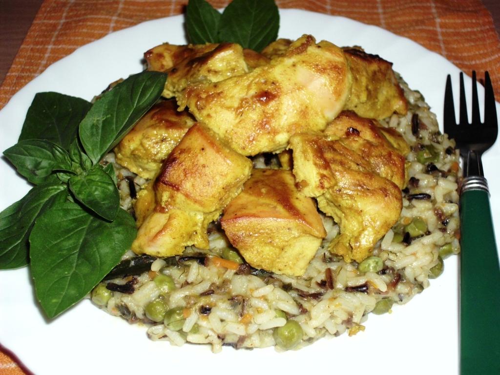 Tandori chicken si curry cu legume