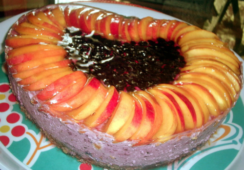 Cheesecake cu afine si nectarine