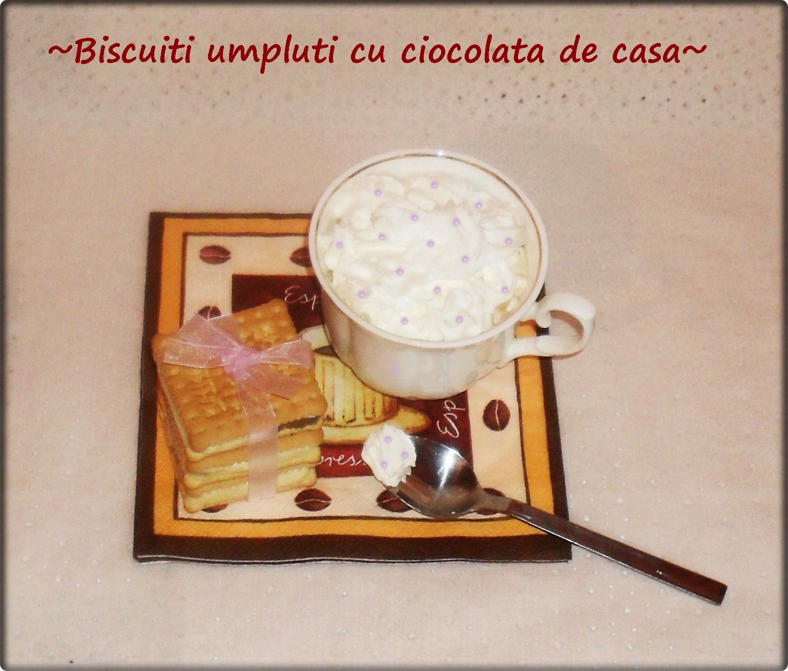 Biscuiti umpluti cu ciocolata de casa