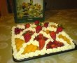 Tarta cu blat de pandispan si fructe din compot.-0