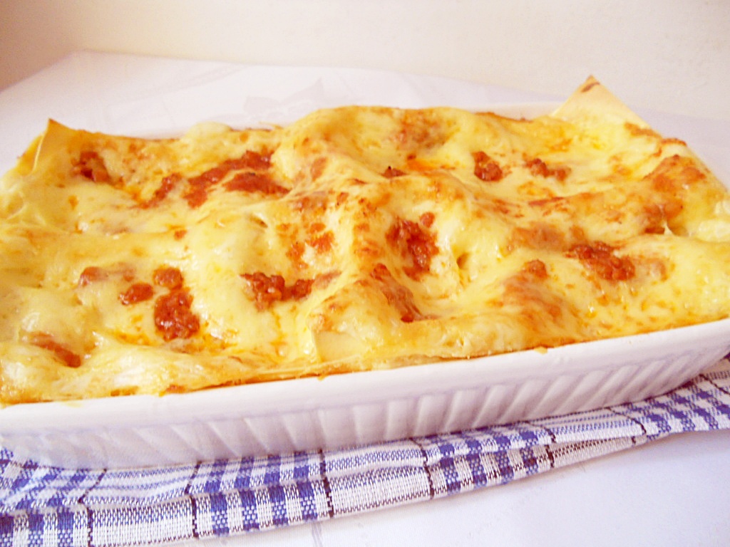 Lasagne cu cannelloni şi carne de porc