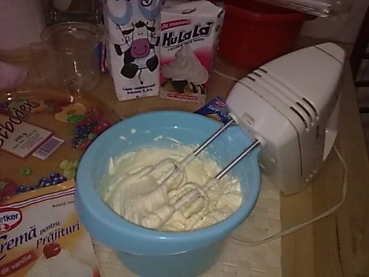 Tort cu crema de vanilie si mure.