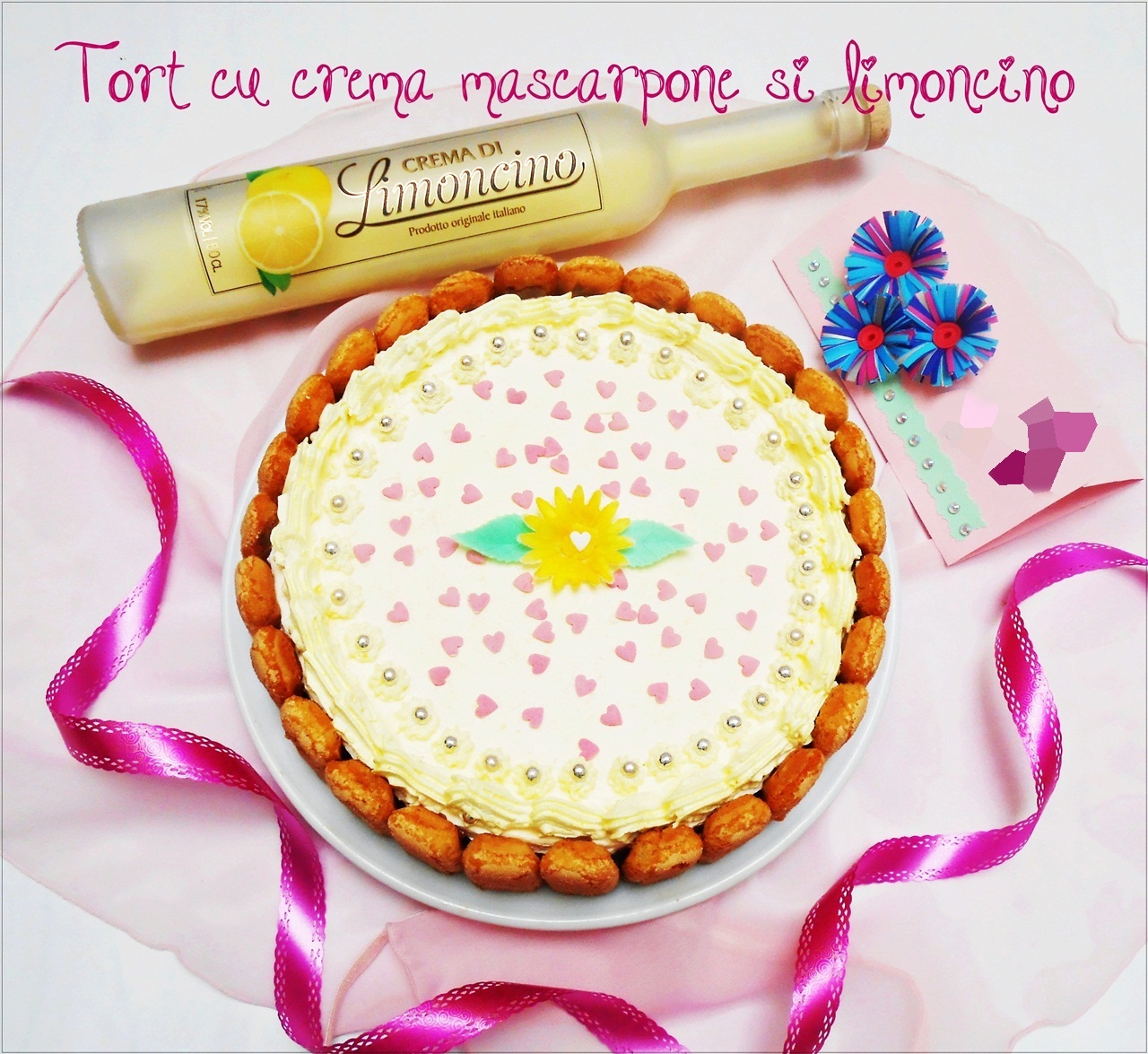 Tort cu crema mascarpone si limoncino