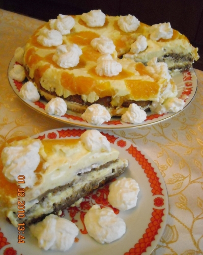 Tort cu crema de portocale