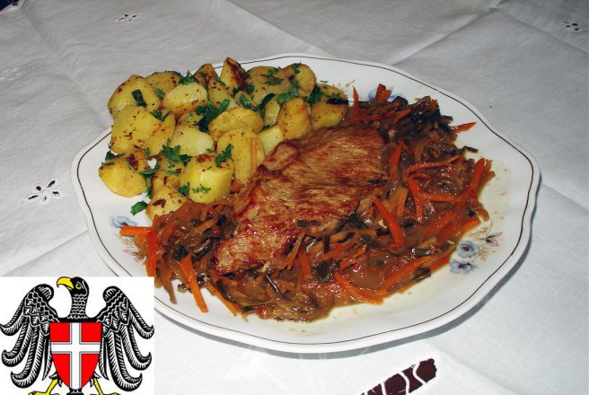 Cotlet de manzat cu sos de legume (in vin)