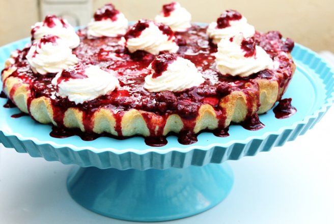 Tarta cu zmeura si crema de mascarpone