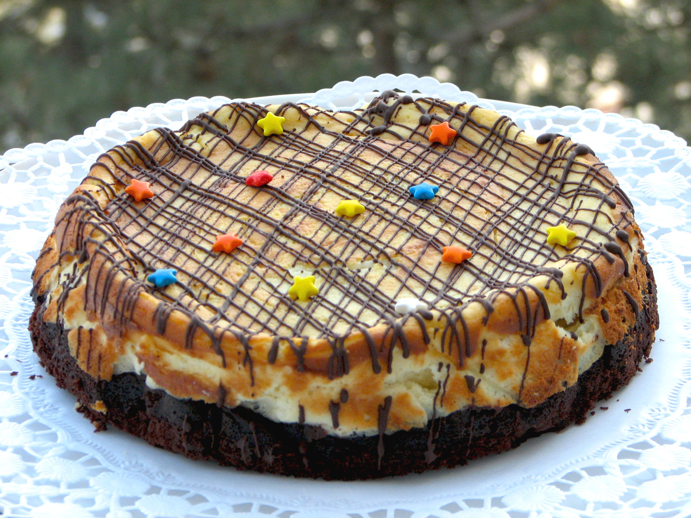 Brownie bottom cheescake