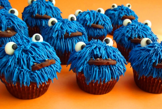 Cookie Monster Cupcakes