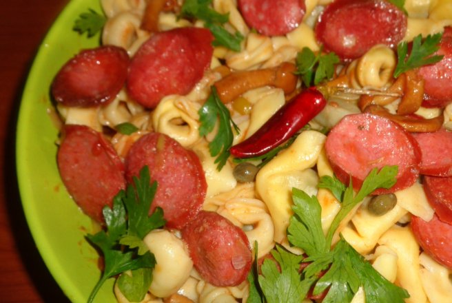 Tortellini cu ciuperci si carnaciori