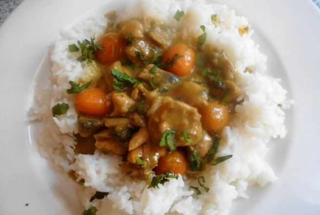 Curry de pui cu orez basmati