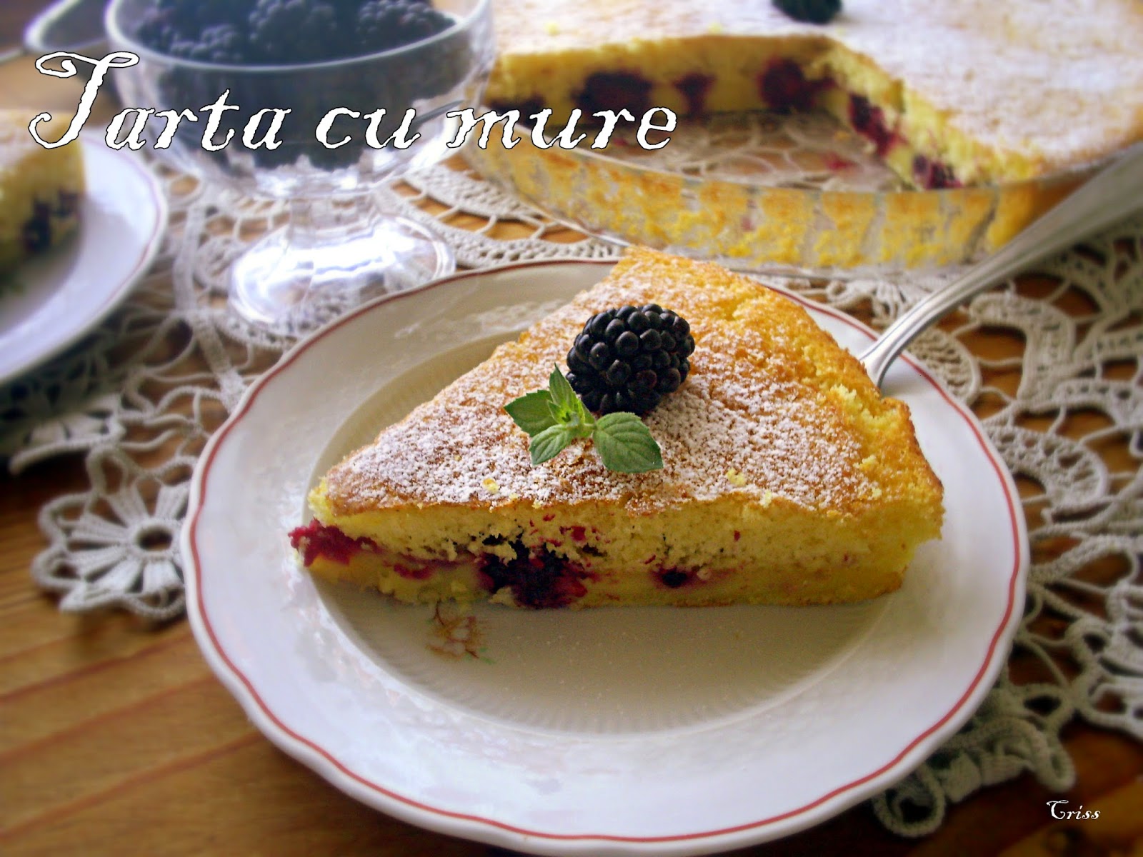 Tarta/clafoutis cu mure