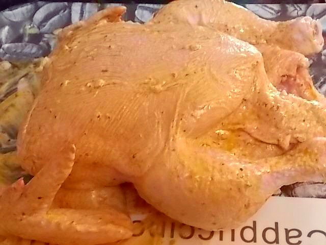 Pui umplut cu ficat si ciuperci la cuptor