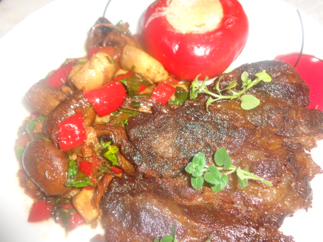 Ceafa de porc caramelizata in bere neagra