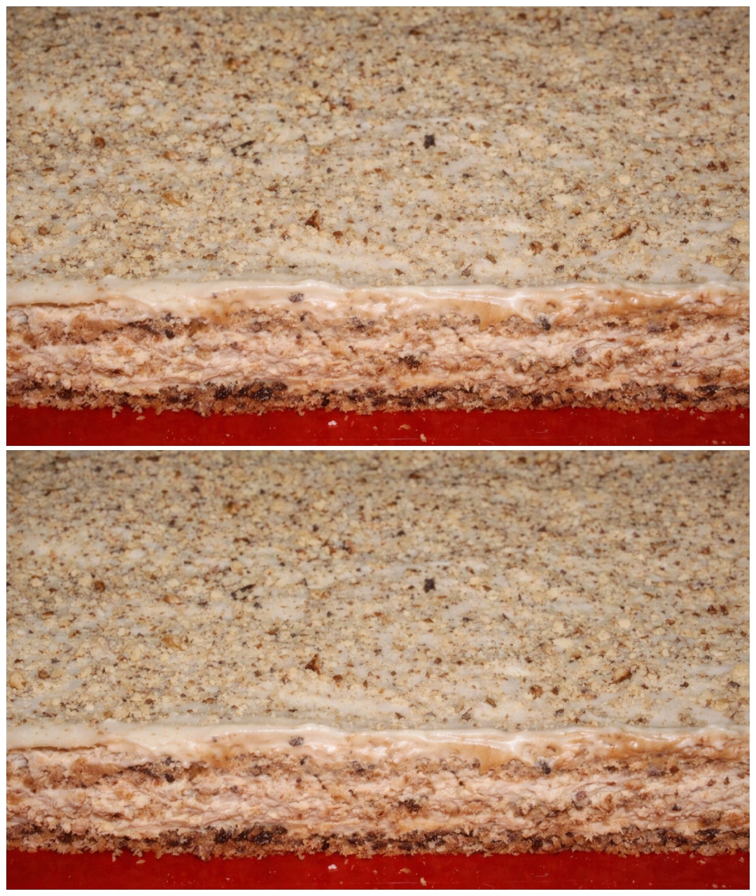 Prajitura cu foi de bezea si nuca