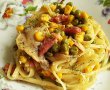 Paste cu legume,pancetta si sos de usturoi-12