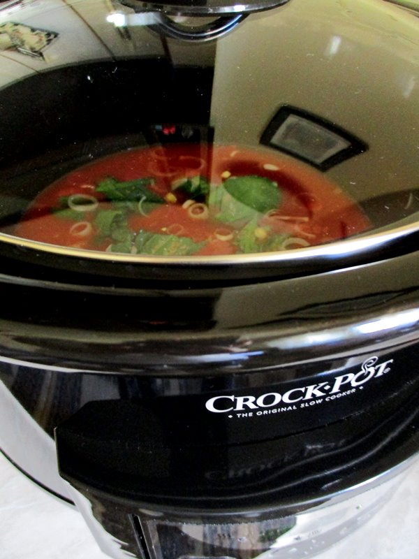 Supa de rosii cu taietei patrati la slow cooker Crock-Pot 4,7 L