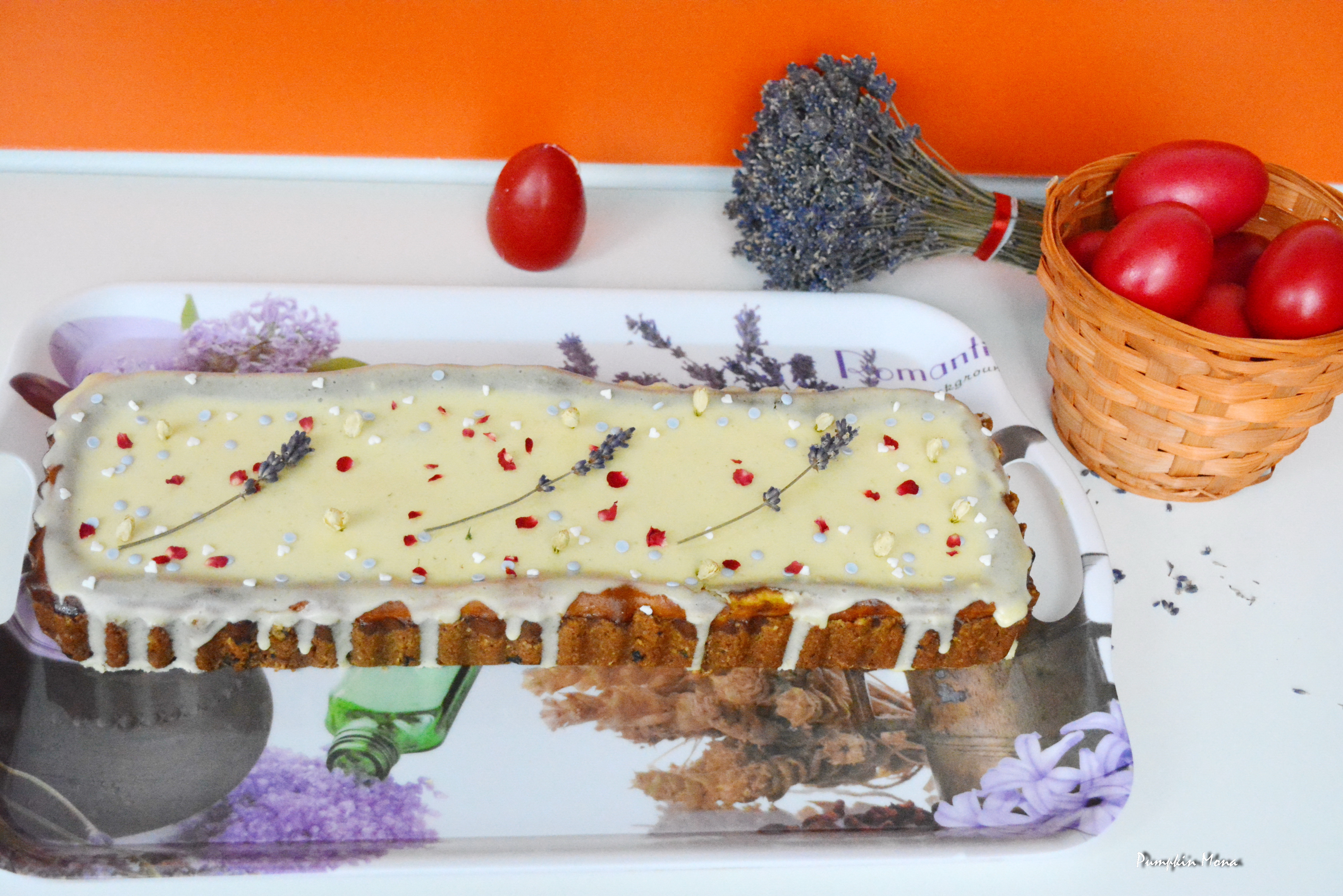 Cheesecake cu lavanda si pepene confiat