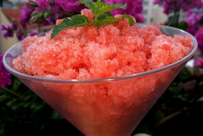 Granita de pepene verde si  menta