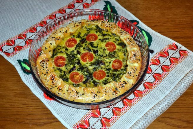 Tarta cu ciuperci, broccoli si spanac