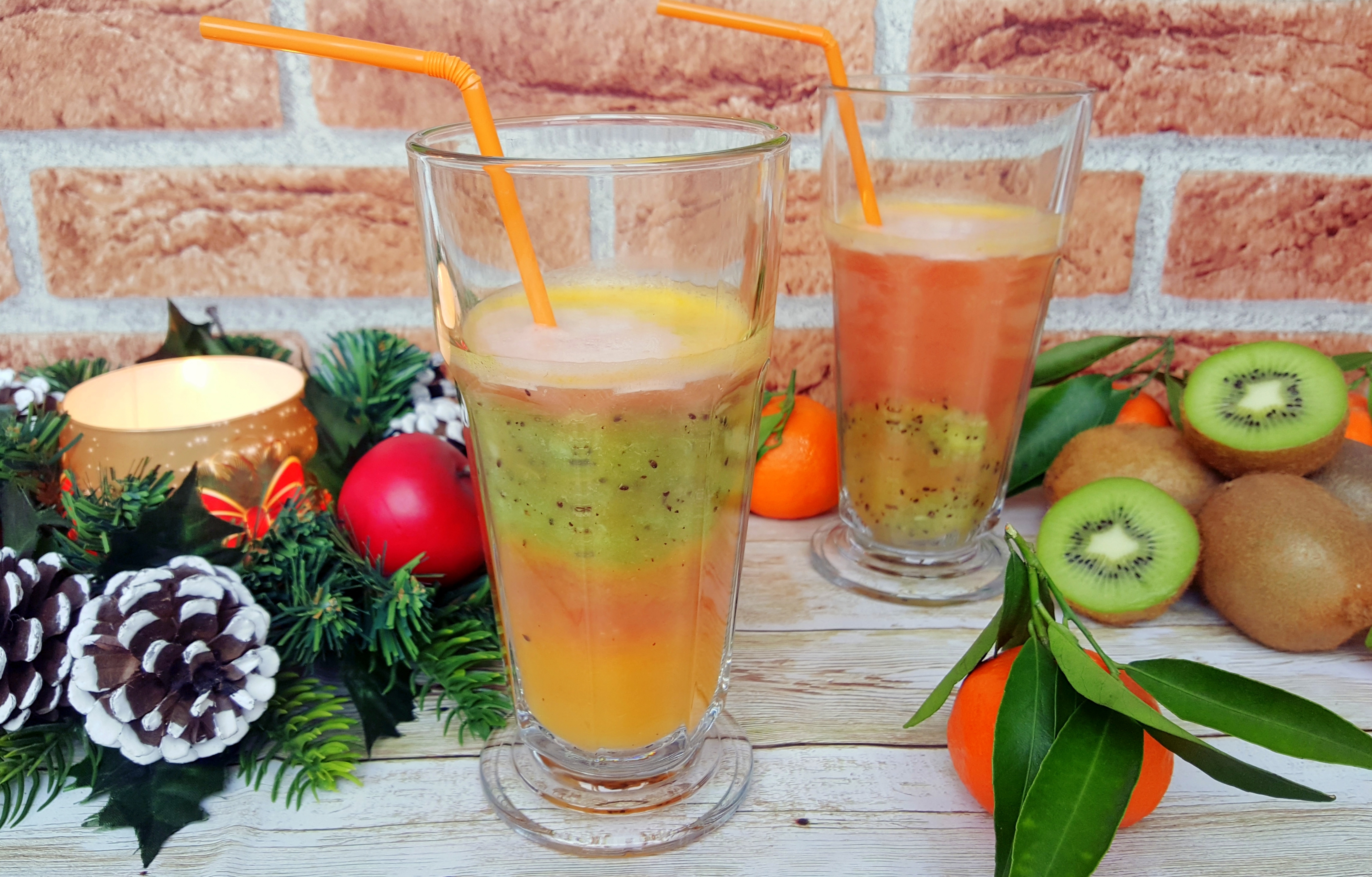 Smoothie cu clementine, kiwi si grapefruit rosu