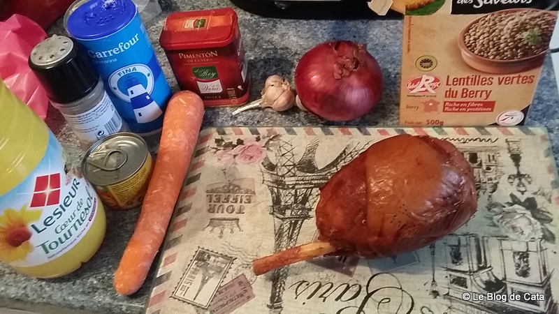 Mancare de linte cu carne afumata