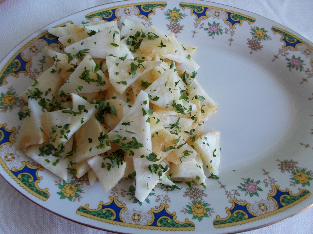 Garnitura de telina la aburi, cu sos de smantana si mustar