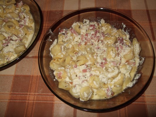 Tortellini cu ciuperci în sos de smîntînă