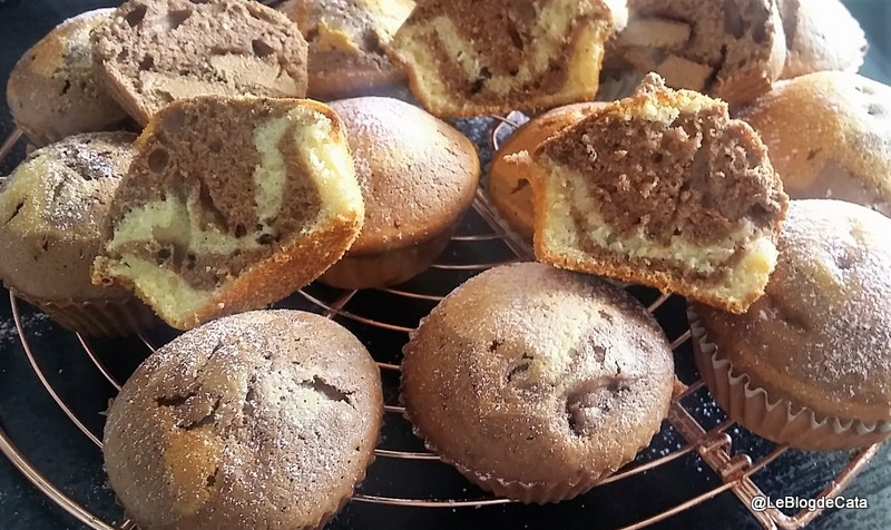 Desert muffins cu ciocolata si vanilie