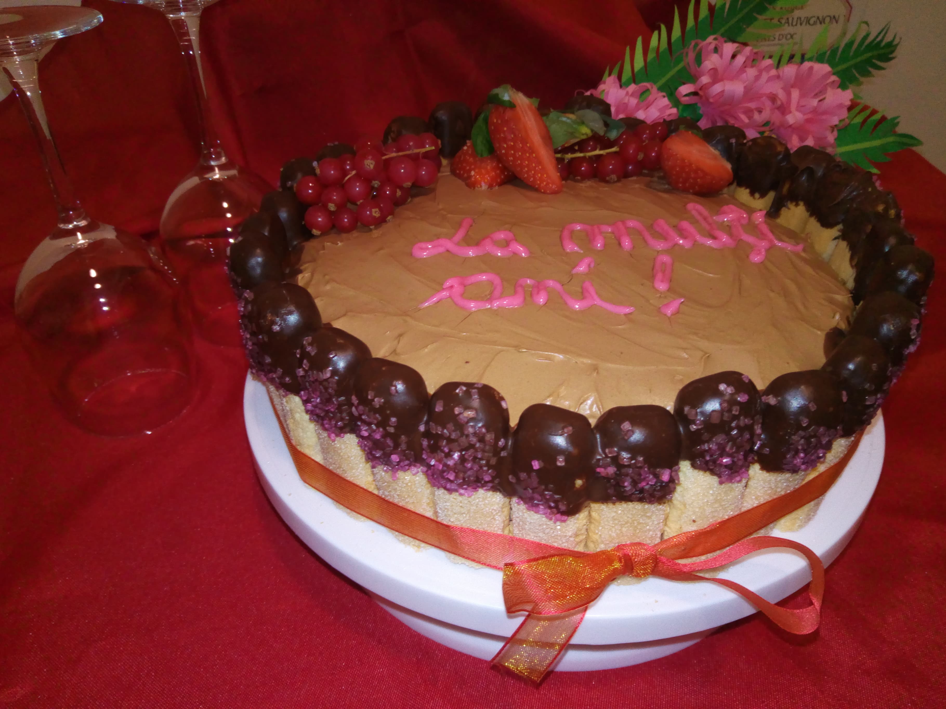 Desert tort cu mousse de portocale si spuma de ciocolata