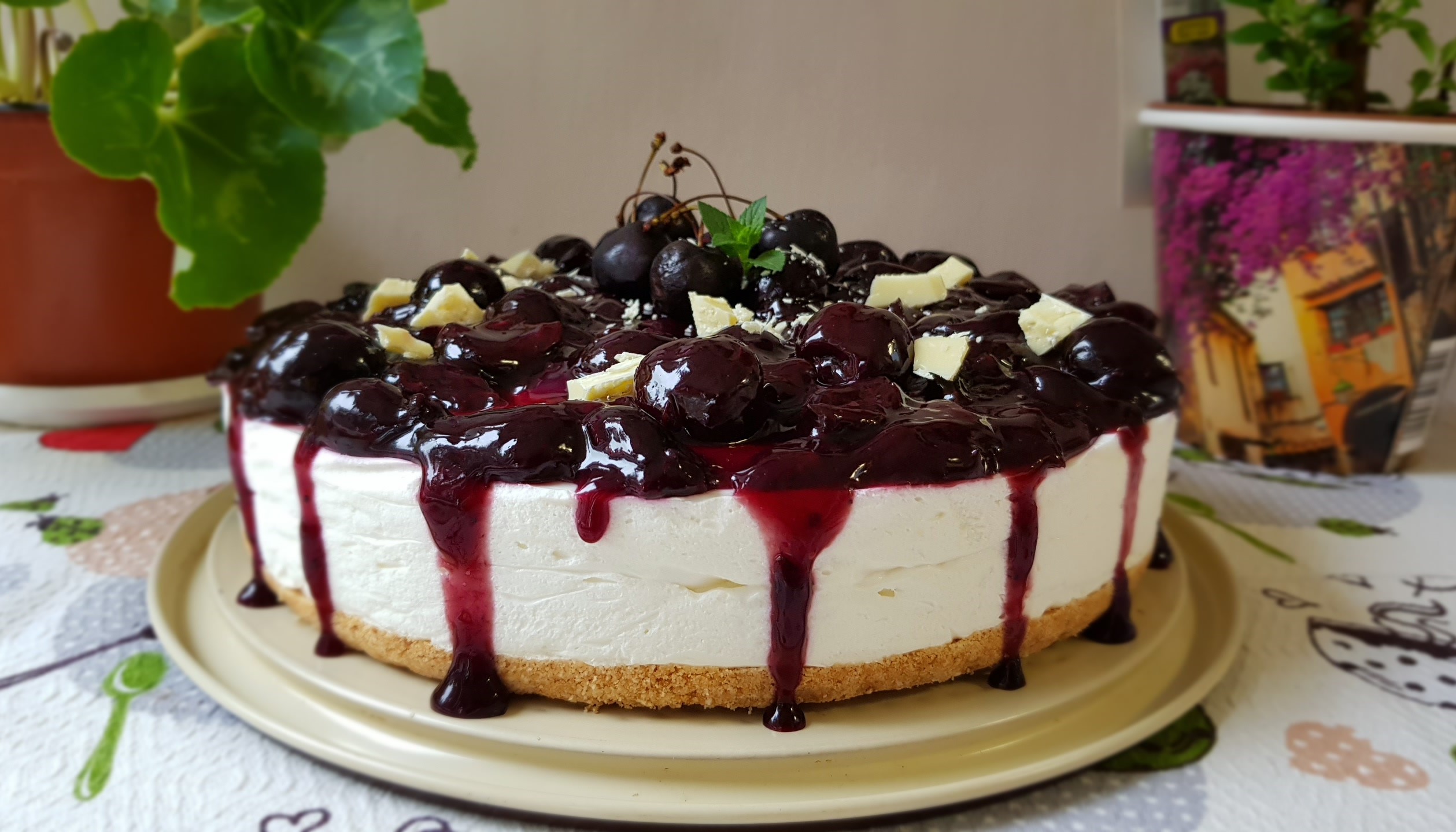 Desert cheesecake cu cirese, la rece