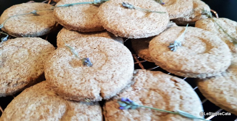 Desert biscuiti din faina de alac, parfumati cu lavanda