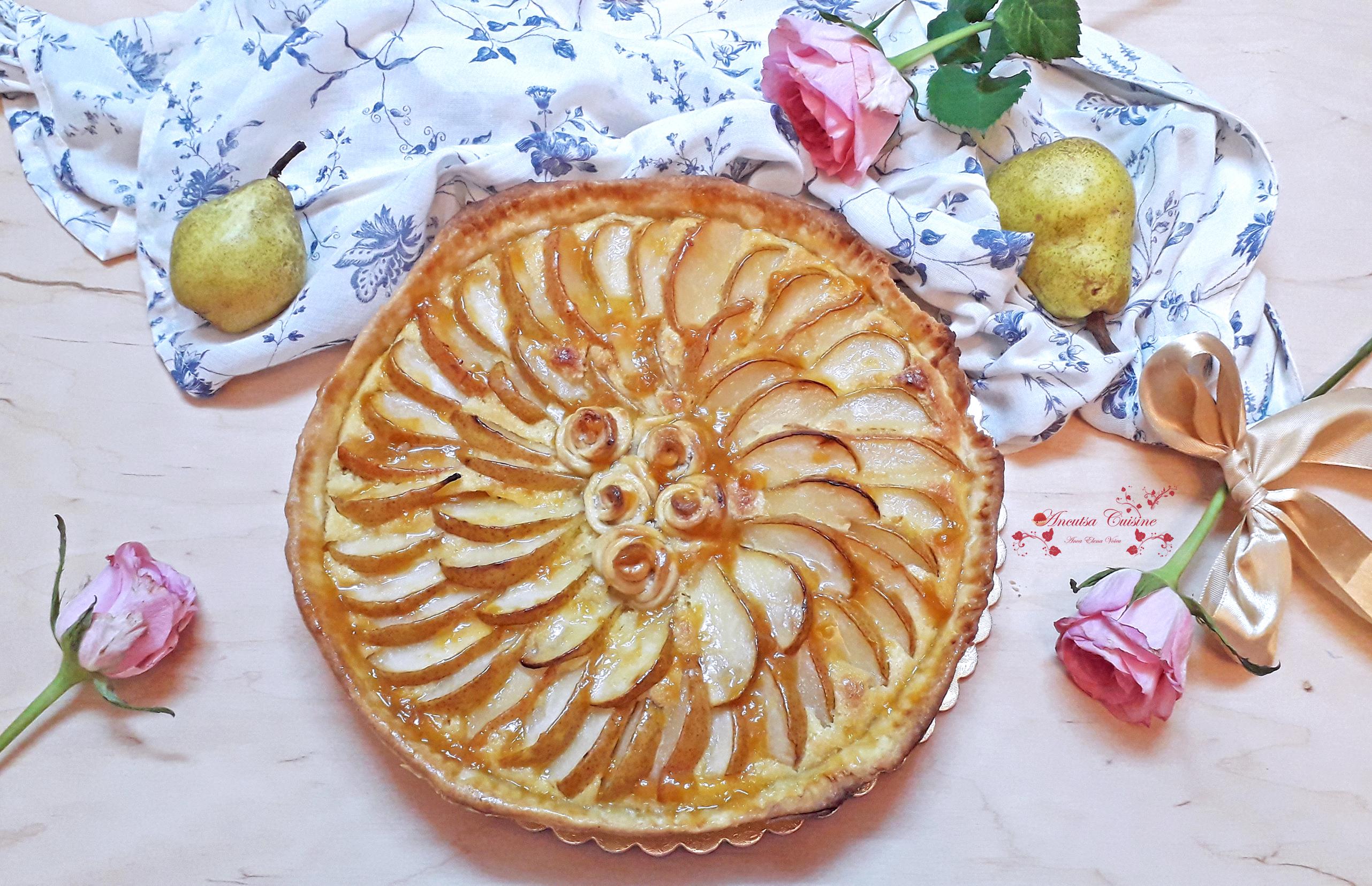 Desert tarta frangipane cu pere