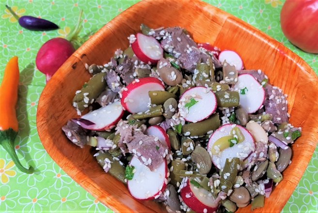 Salata de fasole verde cu carne de vitel