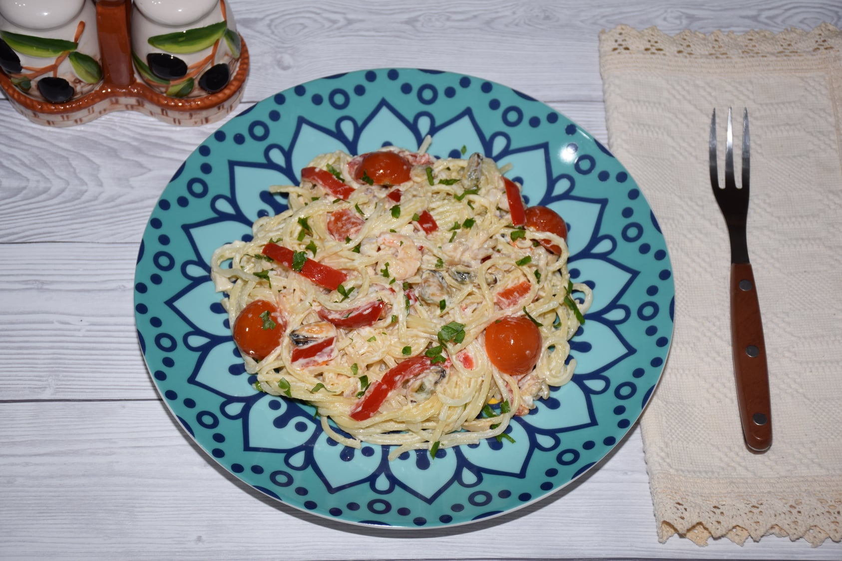 Paste cu fructe de mare si mascarpone