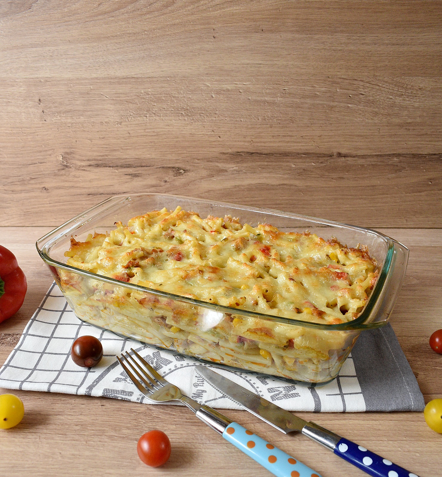 Paste gratinate cu ton si mozzarella