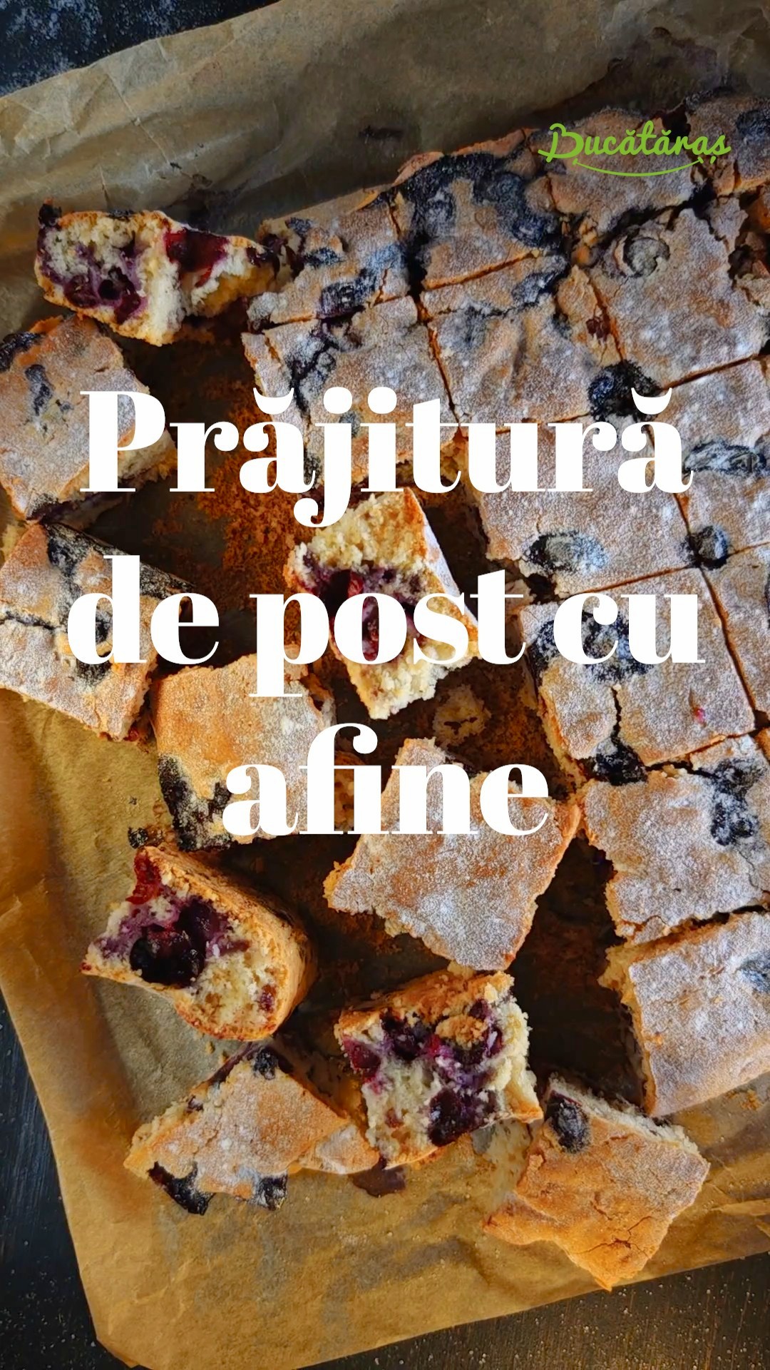 Prăjitură de post cu afine și lămâie - Deliciu pufos și aromat